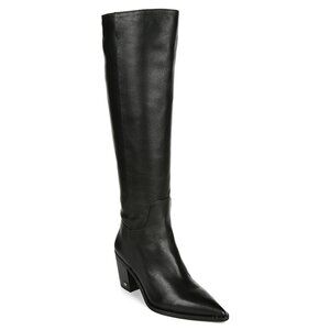 $280 SAM EDELMAN Lindsey Pointed Toe Knee High Boot CUBAN LEATHER BLACK 7.5 (TPO